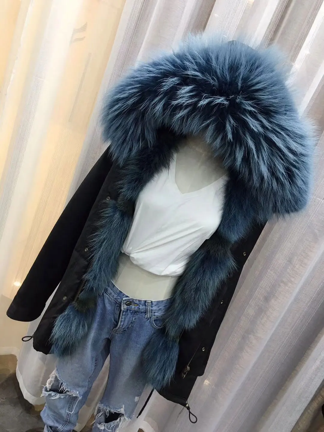 Pink En Real Fourrure De Survêtement Femmes Laveur Veste Sky Parka Collier Hiver Réel Rose Big 75cm Blue 75cm 93cm Épais Length Parkas 75cm Renard Blue Manteau Blue 93cm Long 75cm Raton Doublure Rose 93cm Pink 2018 ZzUyZWfScq