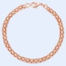 5 мм, ширина 3,5 мм, для мужчин и женщин, 585 цвета розового золота, плетеные браслеты, цепочки, ювелирные изделия
