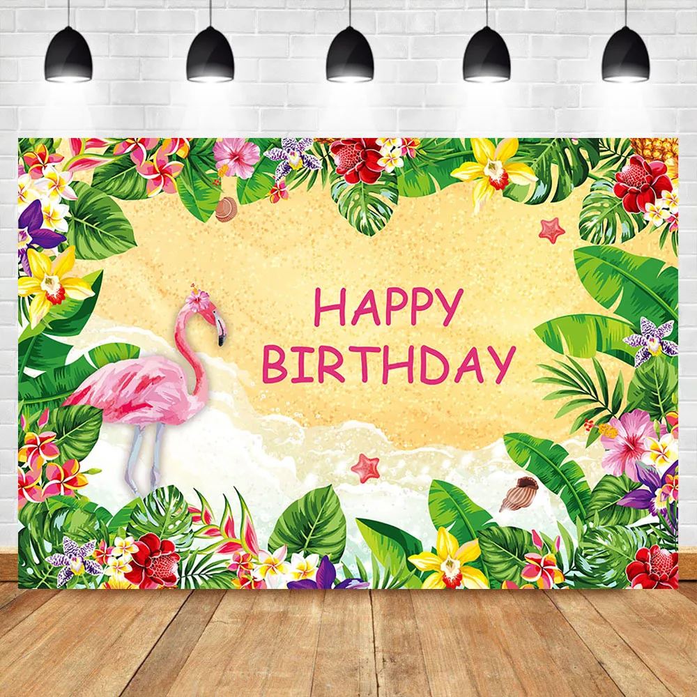 

Flamingo Backgdrop Summer Flower Birthday Party Photo Background Flamingo Birthday Gold Photo Props Studio Booth Background