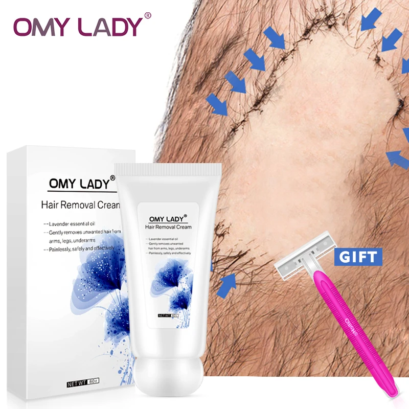 OMY LADY 100% растительный крем для удаления волос депиляционный тела безболезненный