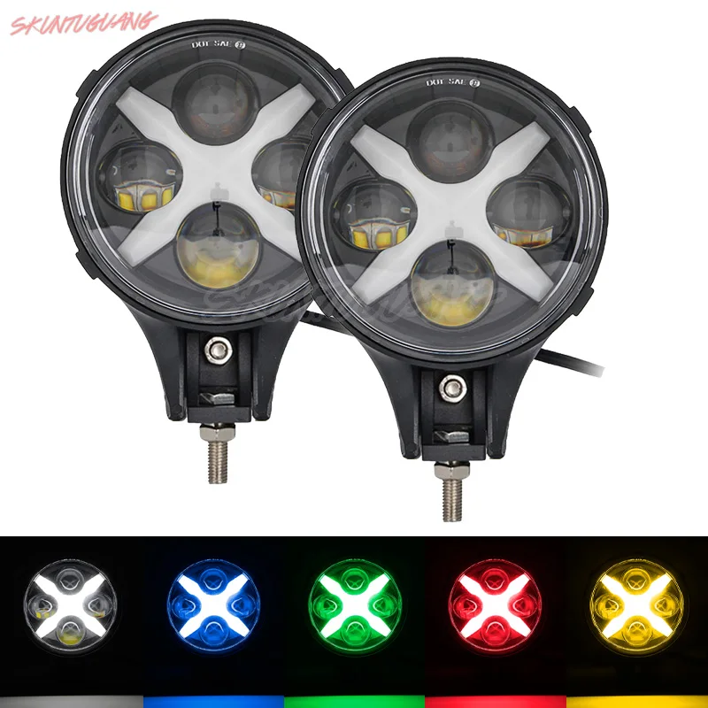 

6 inch LED Spotlight 60W Work Light With X Multi Color DRL Fog Light Auxiliary Offroad Driving Lamp For Jeep Wrangler Trucks