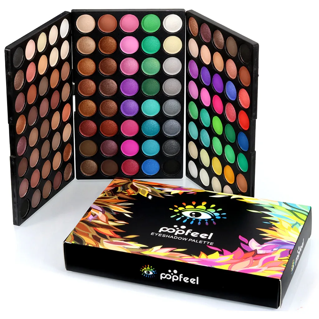 

Waterproof Eye Shadow Plate Powder Cosmetic Matte Eyeshadow Cream Makeup Palette Shimmer Set 120 Color+ Brush Set 5.14djl
