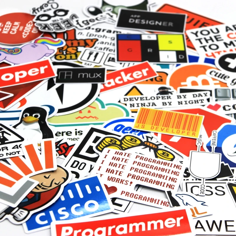 74 Pcs Internet Programming Java JS Php Html Cloud Docker Bitcoin Language APP Logo Cool Stickers for Laptop Car Phone Stickers