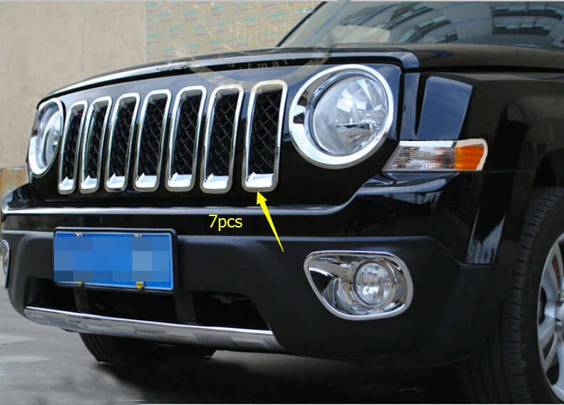 2011 2015 For Jeep Patriot Front Insert Grill Grille Frame Trim Cover