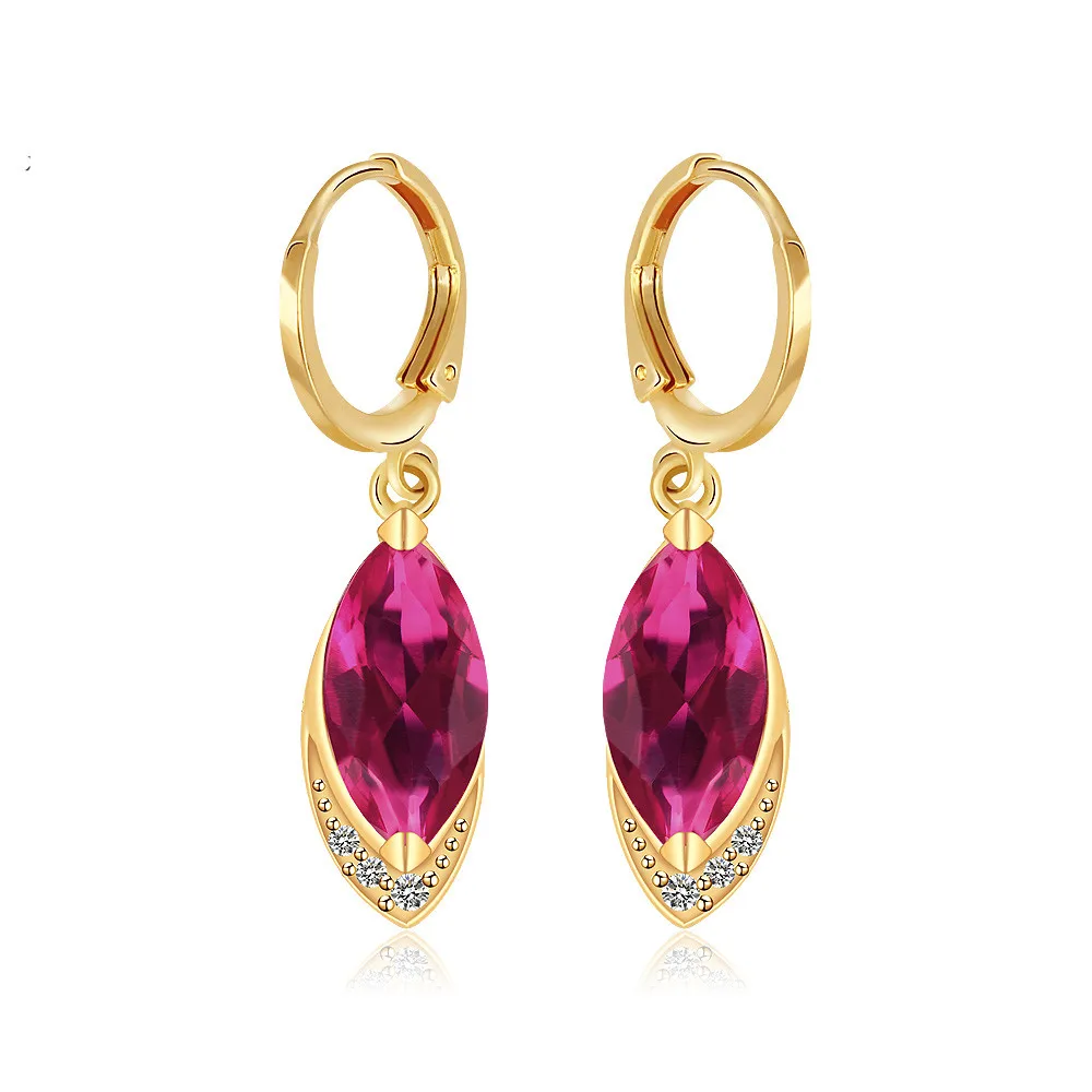 

Waterdrop Dangling Earrings Yellow Gold Filled Elegant Women's Earrings