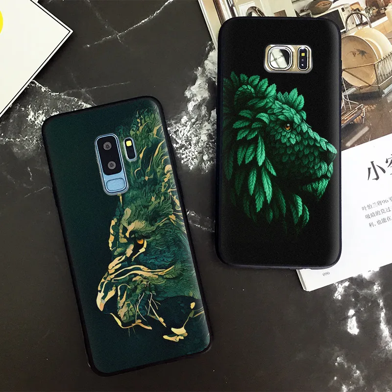 

Green leaf lion Amazing Abstract Soft Silicone Phone Case Cover Shell For Samsung S7 Edge S8 S9 Plus Note 8 9