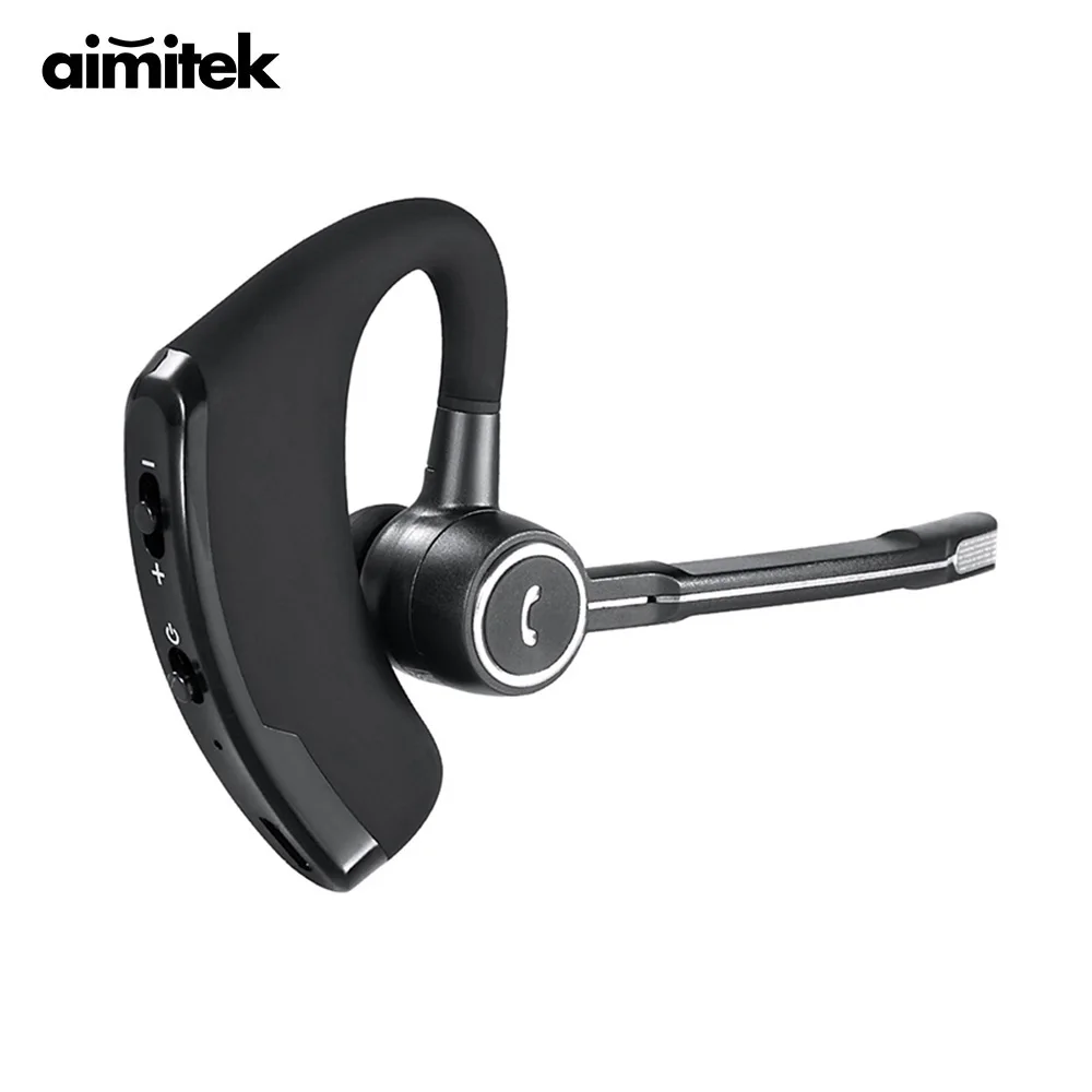 Aimitek V8S Wireless Bluetooth Earphone Business Handsfree Sports Headphone Voice Control Car Headset with Mic for Smartphone