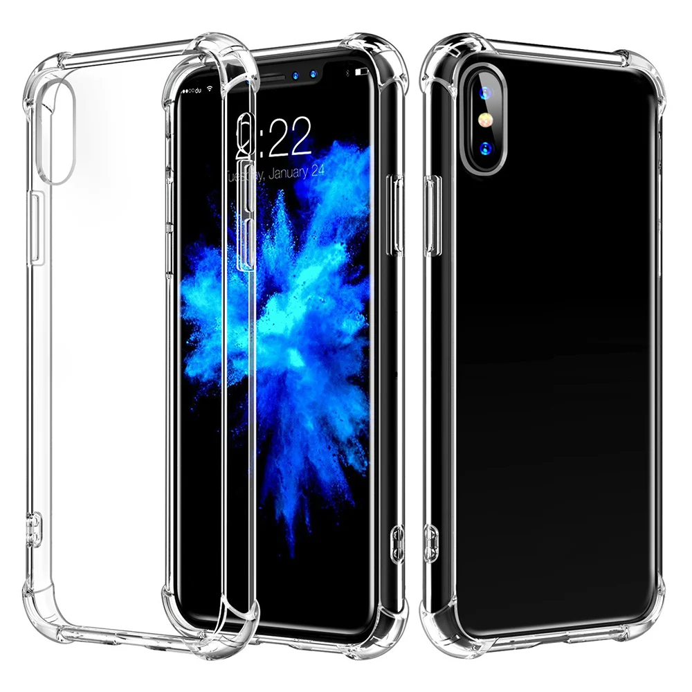 Ультратонкий Мягкий чехол из ТПУ для iPhone X 6 6S Plus 7 8 прозрачный противоударный