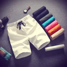 Эластичный пояс Твердые Шорты мужские модные летние бермуды Короткие штаны хлопок грузов в целом брюки Повседневное пот Штаны плюс Размеры