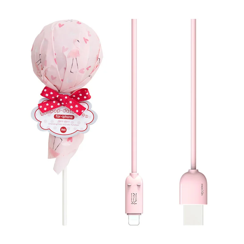 

Lollipop data line Micro/Type-c/lignting multiple choice creative cute fast charging line data line for iphone/android phone