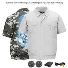 Японский вентилятор Кондиционер куртка летнее охлаждение электрическая сварочная площадка завод вентилятор охлаждающее пальто добавить холодный лед мешок тепловой удар