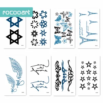 

24 Different Classical Tattoo designs black tattoo false body Temporary Tattoo Wing Butterfly Pentagon pattern woman Tattoo.