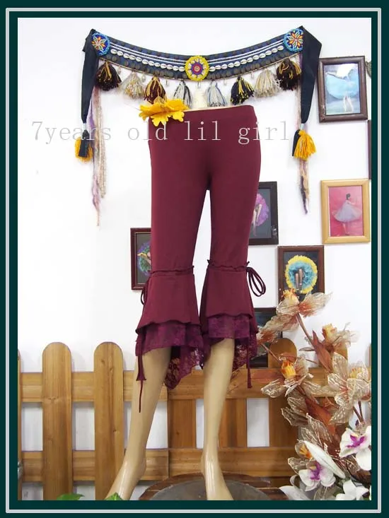 

Lycra Cotton Tribal Belly Dance Tight Pants With Flounced Gothic Hoop Steampunk S Skirt Yoga AH22 23