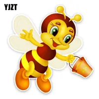 Yjzt 15.2 Cm * 15.7 Cm Een Ijverige Bee Cartoon Pvc Sticker Auto Sticker 12-300887