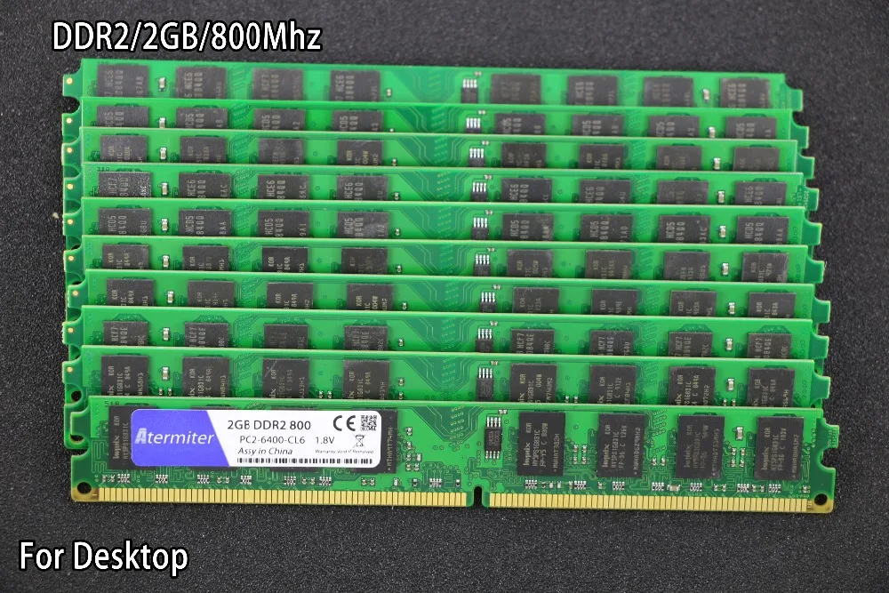 New 2GB DDR2 PC2-6400 800MHz 10pcs Desktop PC DIMM Memory RAM 240 pins For intel amd Fully compatible System High Compatible