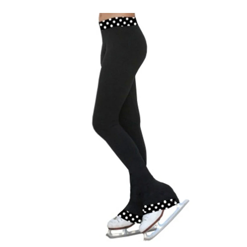 Подгонянные брюки для фигурного катания длинные брюки для девочек женские тренировочные соревнования Patinaje Катание на коньках теплый флис гимнастика 12