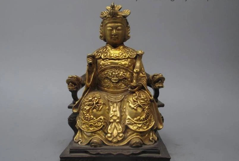 China Pure Bronze 24k gold Dragon phoenix Queen Mother empress Buddha statue 2017 | Дом и сад
