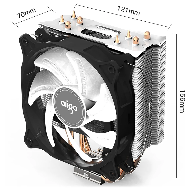 Aigo E4 4 Медь тепловыми PC Процессор кулер для Intel AMD Вентилятор охлаждения 120 мм воды