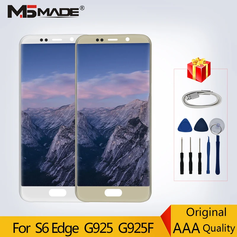 

Original 5.7" LCDs For Samsung Galaxy S6 Edge G925 G925F G925A LCD Display Touch Screen Digitizer Replacement Parts