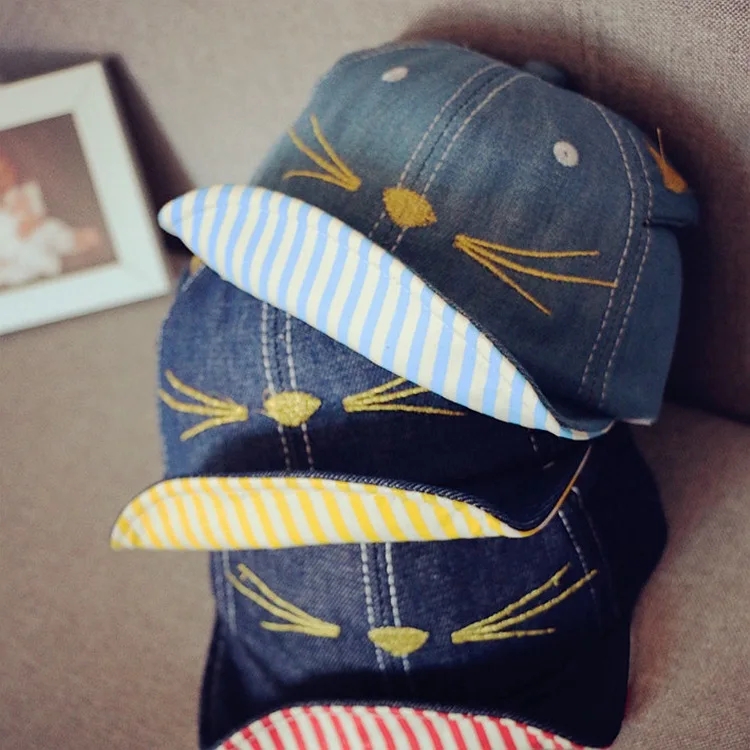 Cute Baby Cartoon Cat Hat Kids Baseball Cap Palm Newborn Infant Boy