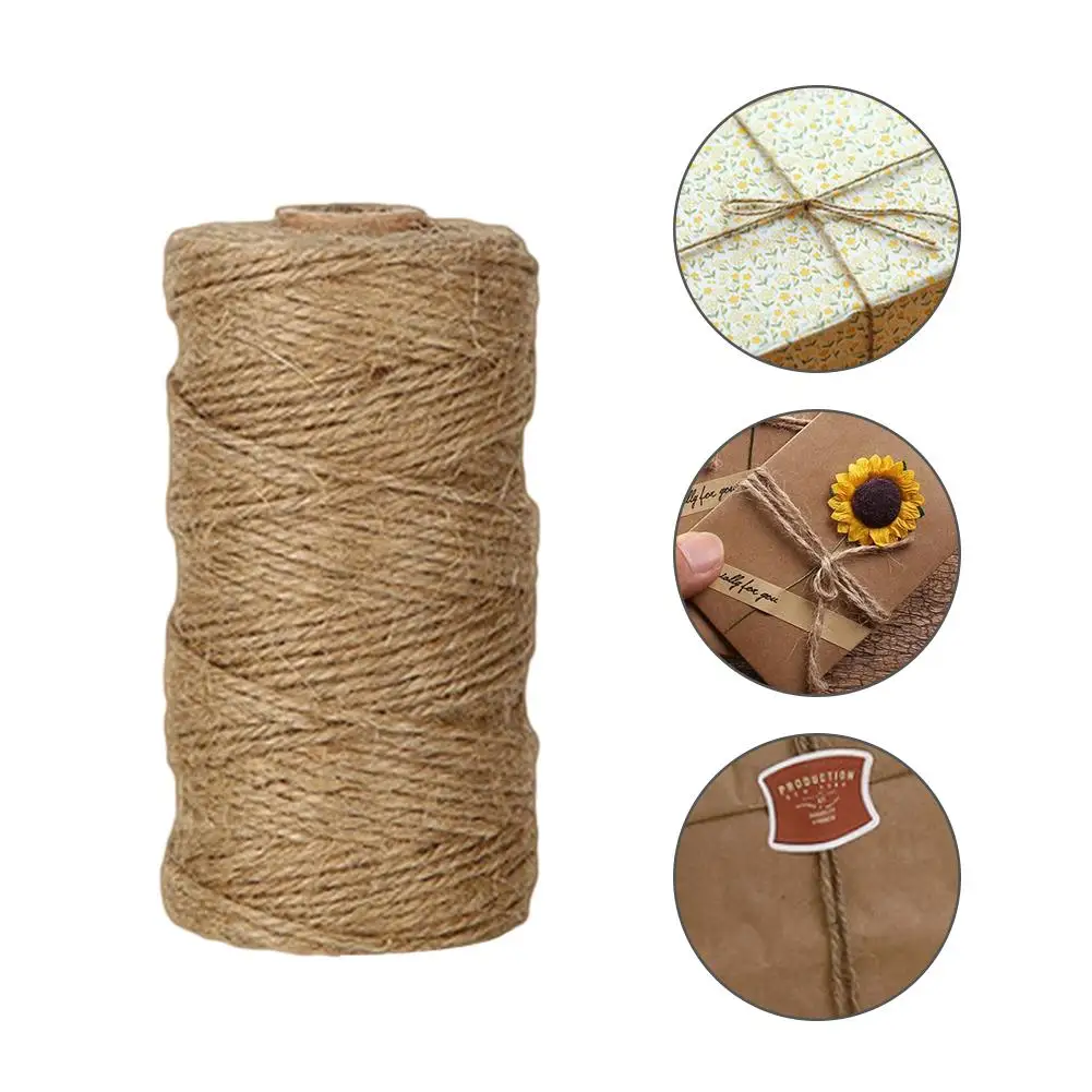 100m 2mm Twisted Natural Jute Twine Burlap String Hemp Rope DIY Gift Craft Decor in Cords from