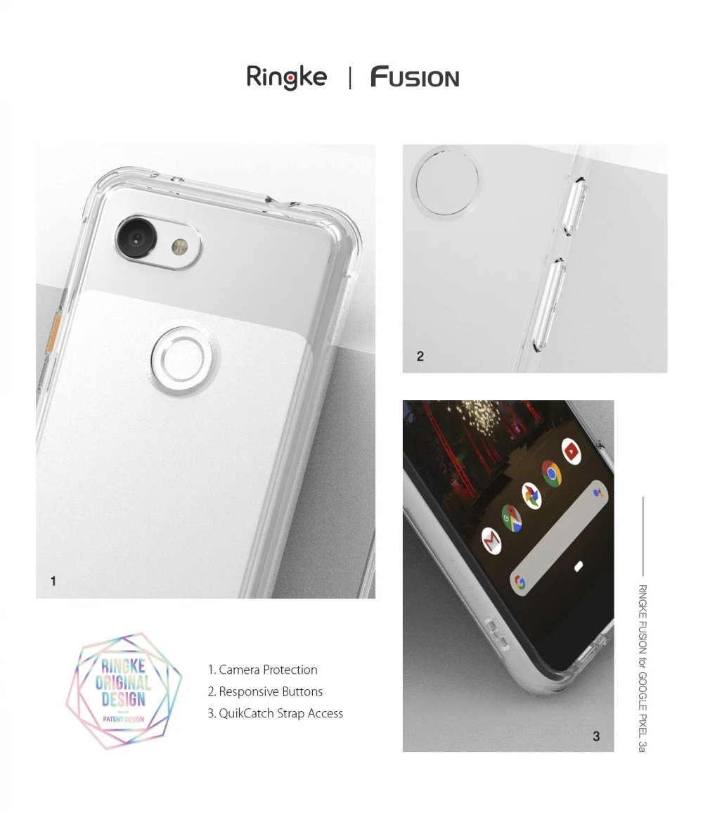 Ringke Fusion для Google Pixel 3a прозрачный ПК задняя крышка и Мягкая Рамка гибридный для Pixel 3a крышка Mil защита от падения