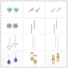 SHINETUNG 1:1 S925 Стерлинговое серебро подлинный зеленый в форме сердца бант Снежинка модные серьги женские логотип изысканные высококачественные ювелирные изделия