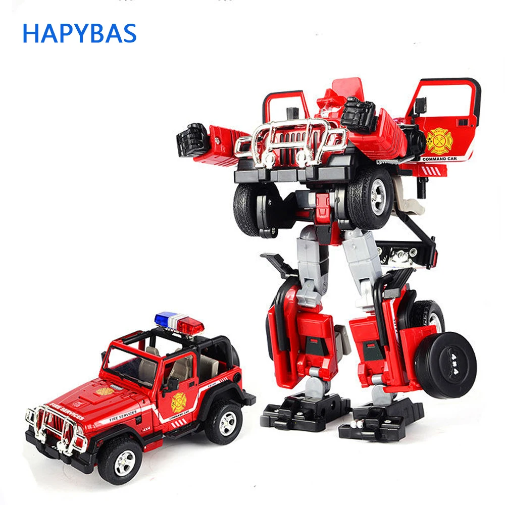 

Genuine Metal Robocar command car Transformation Alloy fire series Deformation Robot car Toys For Kids children Christmas toy