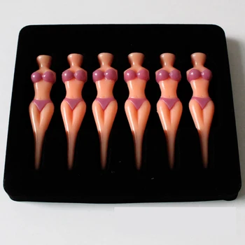 

Free Shipping 6pcs/pack Golf Sexy Girl Novelty Joke Tees , Purple golf gifts for golfer, Golf Tee,