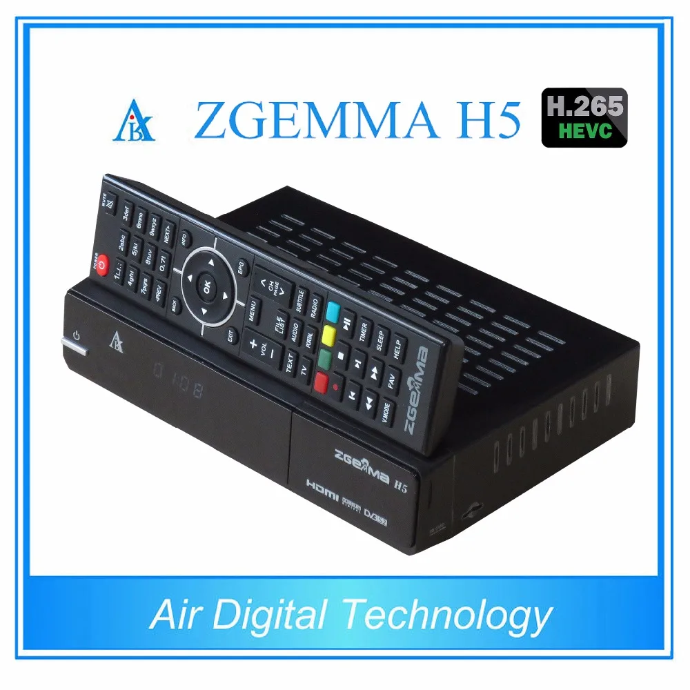 

10 pcs/lot ZGEMMA H5 satellite tv decoder combo DVB S2 + DVB T2/C Enigma2 Linux tv box support HEVC/H.265