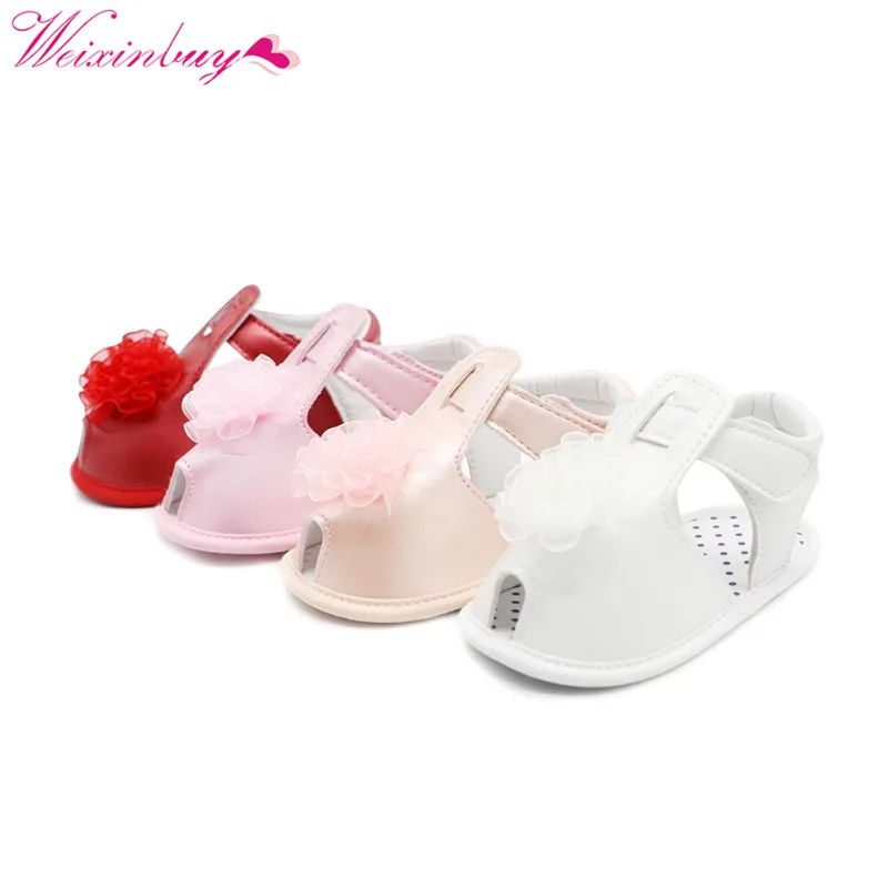 

Baby Girl Sandals Baby Shoes Summer Flowers PU Cotton Soft Bottom Baby Girl Shoes Newborn Baby Sandals
