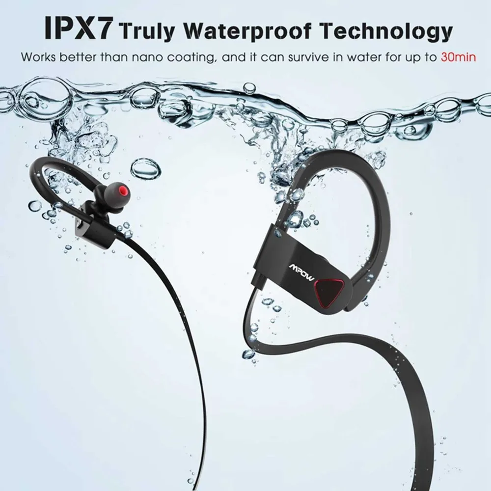 Mpow D8 Hi-Fi стерео беспроводные наушники IPX7 водонепроницаемые спортивные наушники HD Sound 9H Playtime беспроводные металлические наушники с микрофоном