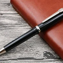 Jinhao 163 черная с серебряной отделкой металлическая Подарочная шариковая ручка