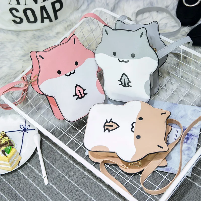 Новое поступление, сумка в виде хомяка в стиле Лолиты,, мультяшная мышка, женские сумки-мессенджеры, на плечо, повседневные, хит цвета, хомяки, милые сумки через плечо