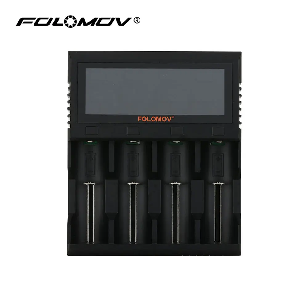 

Folomov A4 18650 Battery Charger Quick Charger for Li-ion Batteries Intelligent Battery Charger w/LCD Screen Charging for 18650