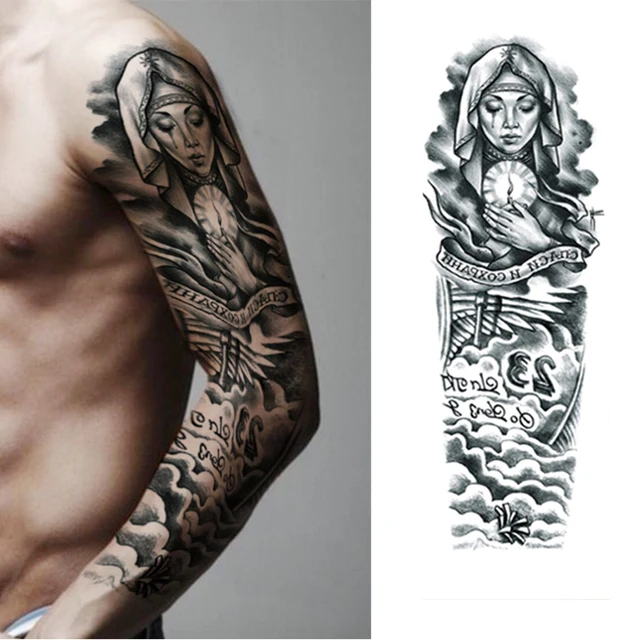 online shop 2017 new 1 piece temporary tattoo sticker nun online shop 2017 new 1 piece temporary tattoo sticker nun