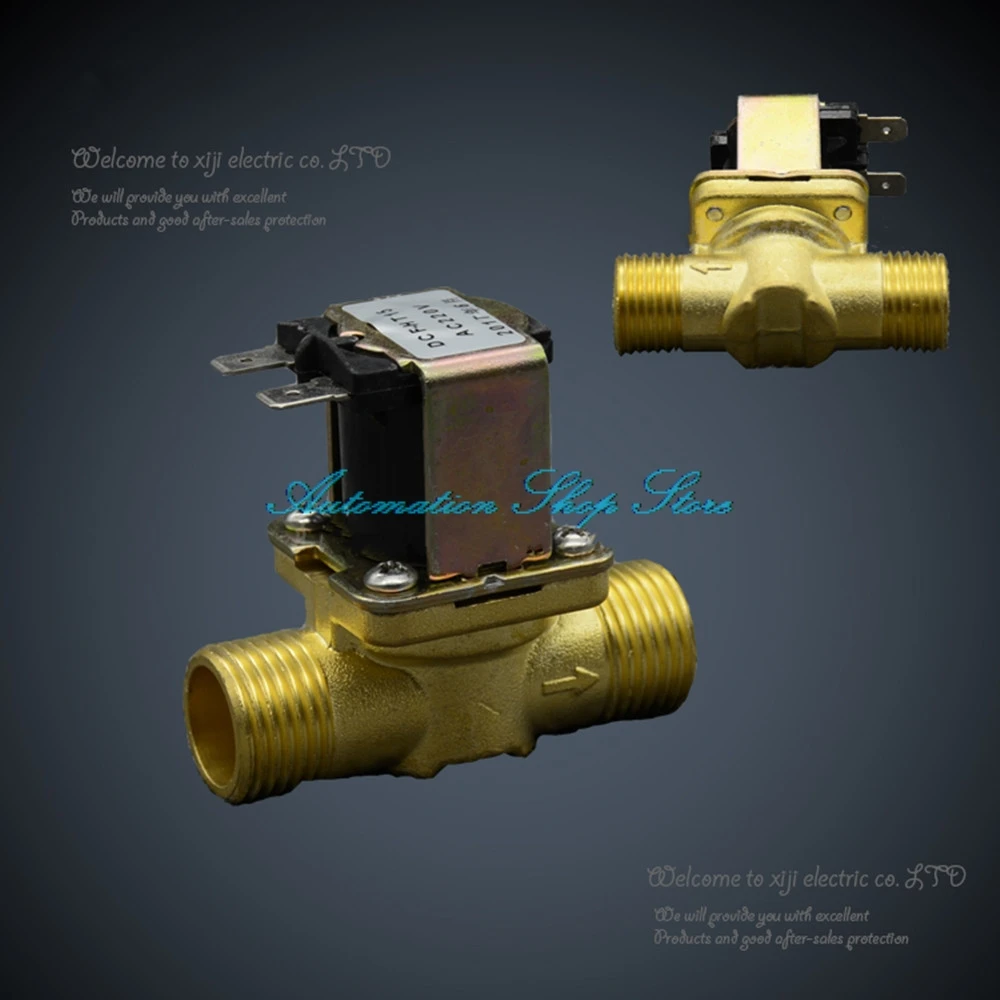 12VDC 24VDC 220VAC Электрический электромагнитный клапан 1/" Нормально закрытый, медный корпус водяной клапан, есть фильтр