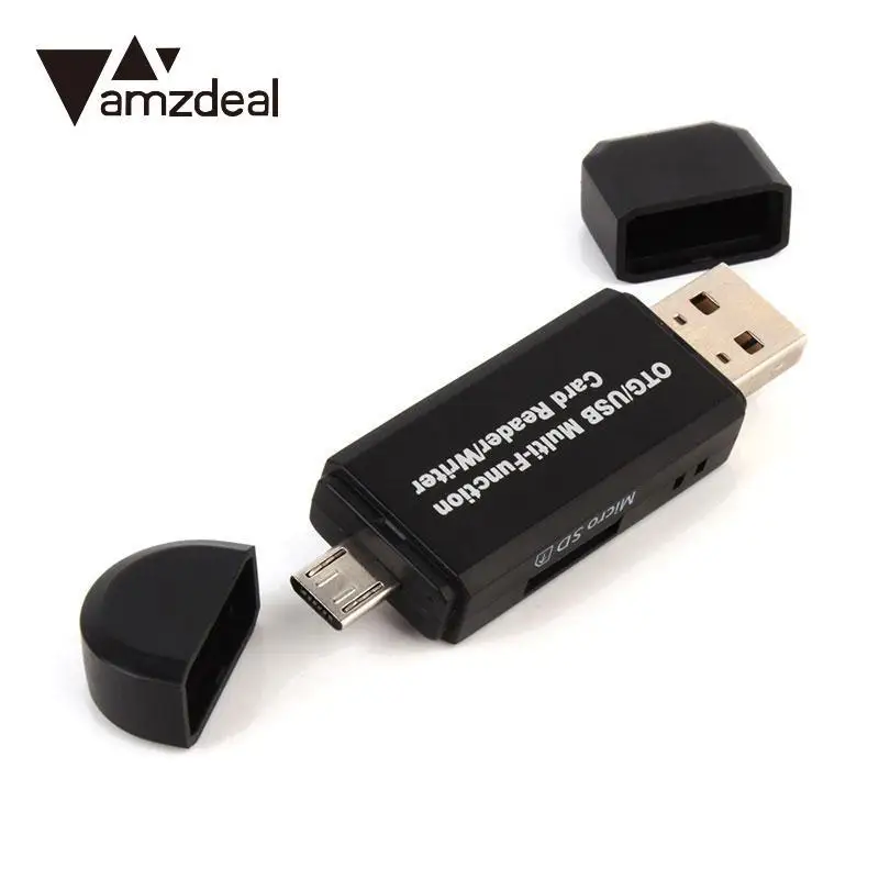 Amzdeal USB 2.0 Card Reader адаптер Micro SD/TF для мобильного телефона Планшеты Портативный черный