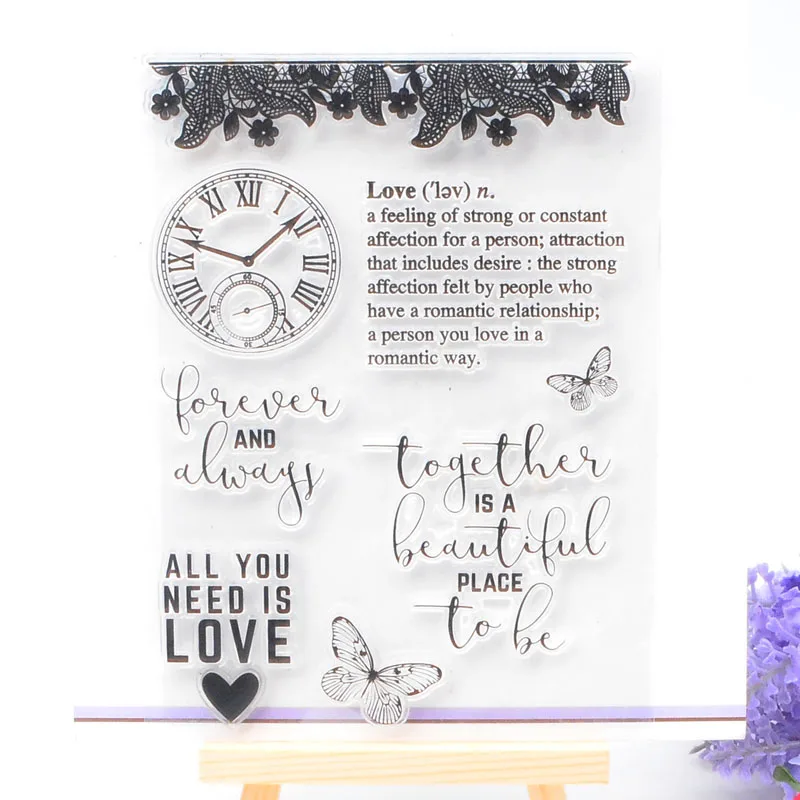 Clear Stamp Scrapbook DIY photo card seal stamp Butterfly and Love transparent silicone transparent stamp