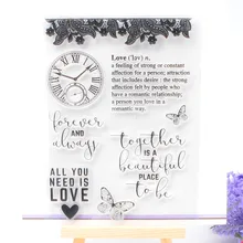 Clear Stamp Scrapbook DIY photo card seal stamp Butterfly and Love transparent silicone transparent stamp