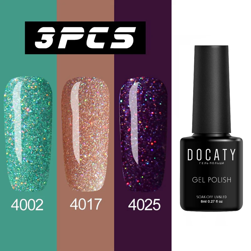 Docaty 20 цветов 3 бутылки 2019 неоновые гель лаки Гель лак для ногтей Vernis маникюр с УФ