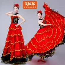 Испанский костюм для корриды для фламенко, для взрослых, женский, открытый, для танцев, полная юбка, платье, испанский, для сцены, танцевальный костюм H528