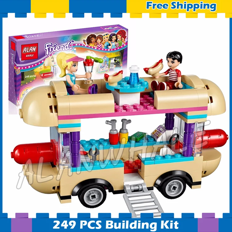 

249pcs Friends Amusement Park Hot Dog Van 10559 DIY 3D Model Building Blocks Popular Kids Gifts sets Movie Compatible With Lego
