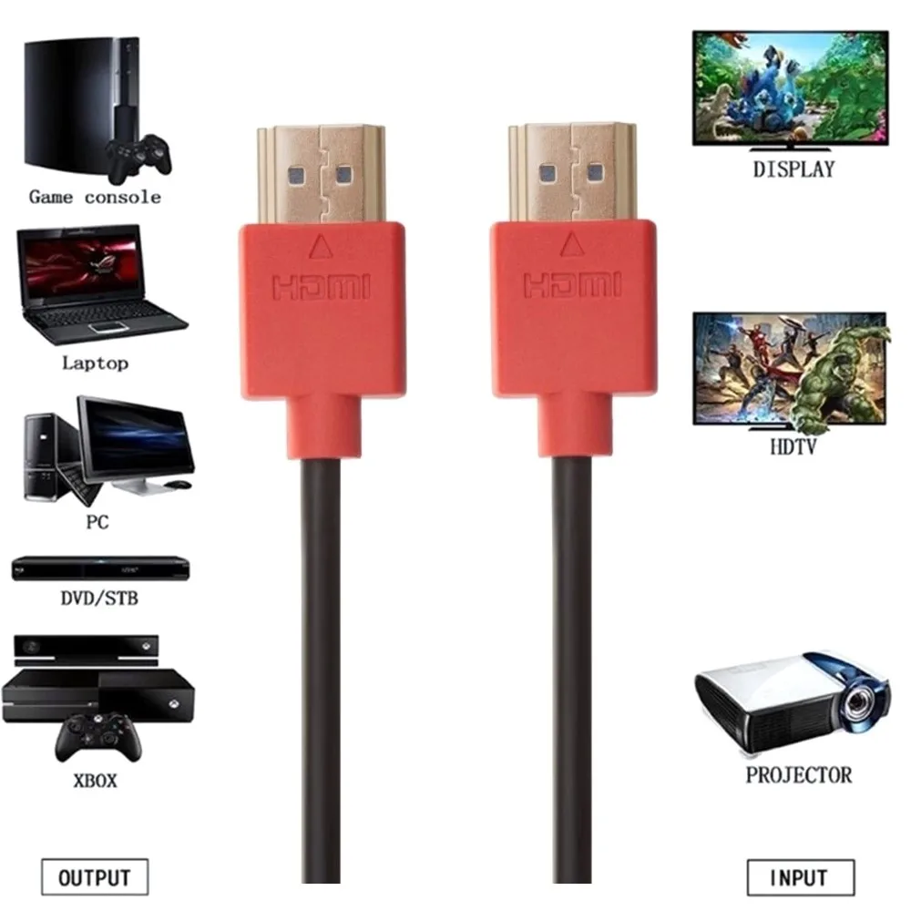 HDMI Cable Video Cables Gold Plated 1.4 1080P 3D Cable For HDTV Splitter Switcher 1m 1.5m 2m 3m 5m Cable HDMI HDMI Cable Video Cables Gold Plated 1.4 1080P 3D Cable For HDTV Splitter Switcher 1m 1.5m 2m 3m 5m Cable HDMI