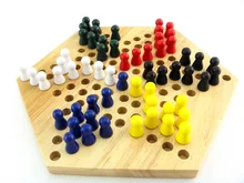 Free shipping Children wooden hexagon draughts chinese checkers game, kids intelligence Educational Supplies toys