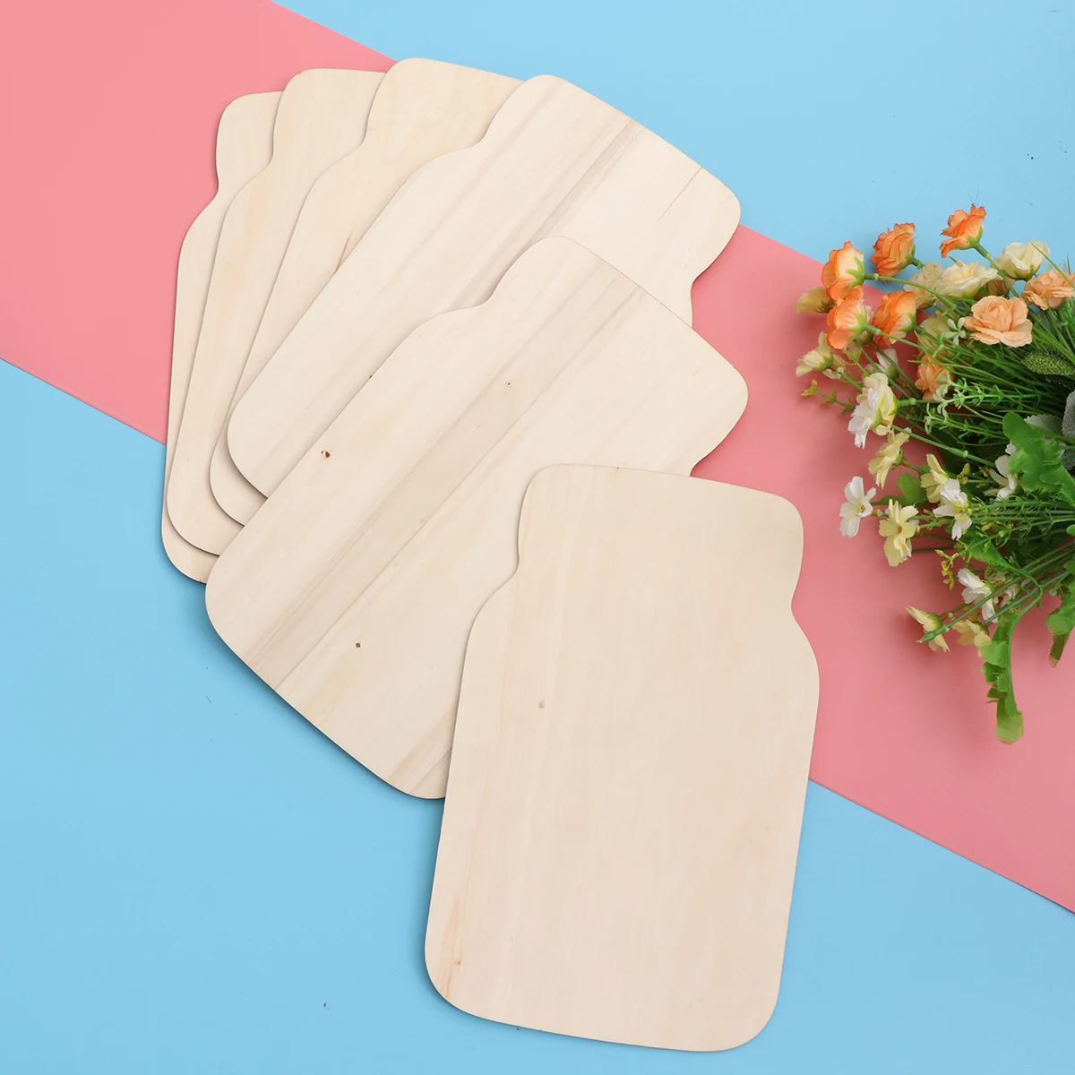 

6PC Wooden Painting Slices Bottle Shaped DIY Decorations Wood Crafts Accessories Small Pendants For Home Ornaments