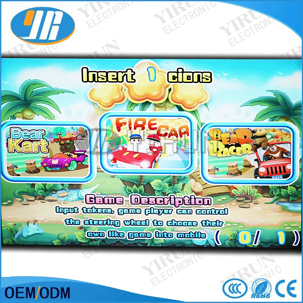 PCB 파이어 자동차 비디오 보드, LED 스티어링 휠 와이어 하네스, 어린이 놀이 코인 머신, 레이싱 게임, 자동차 놀이용 -  AliExpress