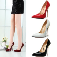 Women’s shoes Fashion sexy pointed toe metal steel high-heeled shoes 14 40 – 49 plus size wide