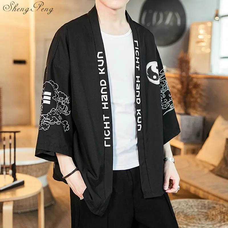 Японское кимоно кардиган для мужчин haori yukata мужской самурайский ...