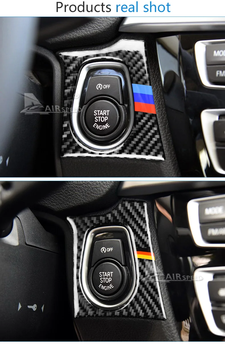 Airspeed Carbon Fiber автомобильный старт стильная кнопка Зажигания для автомобиля рамка крышка наклейки LHD для BMW F30 320i F34 GT 3 серии Аксессуары Стайлинг автомобиля